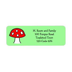 Red Mushroom Address Labels