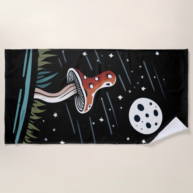 Red Mushroom Beach Towel (Front)