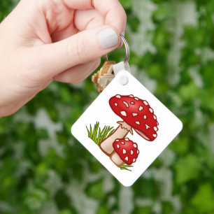 Red Mushroom Cartoon  Keychain