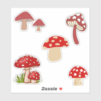 Red Mushroom Custom-Cut Vinyl Sticker