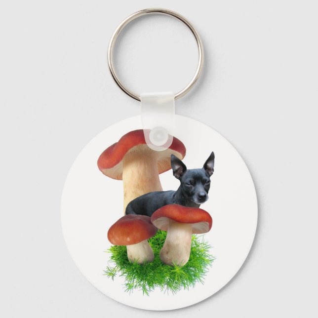 Red Mushroom Dog Keychain (Front)
