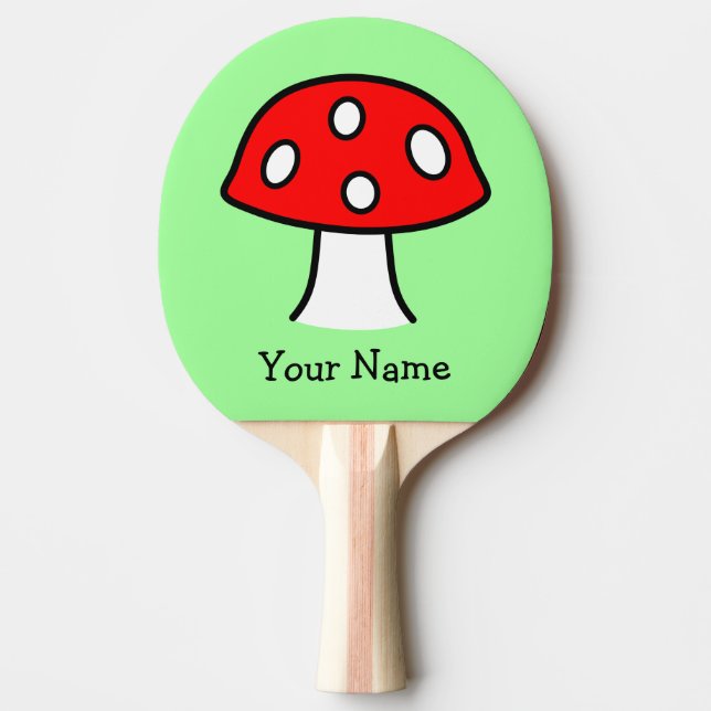 Red Mushroom Ping Pong Paddle (Front)