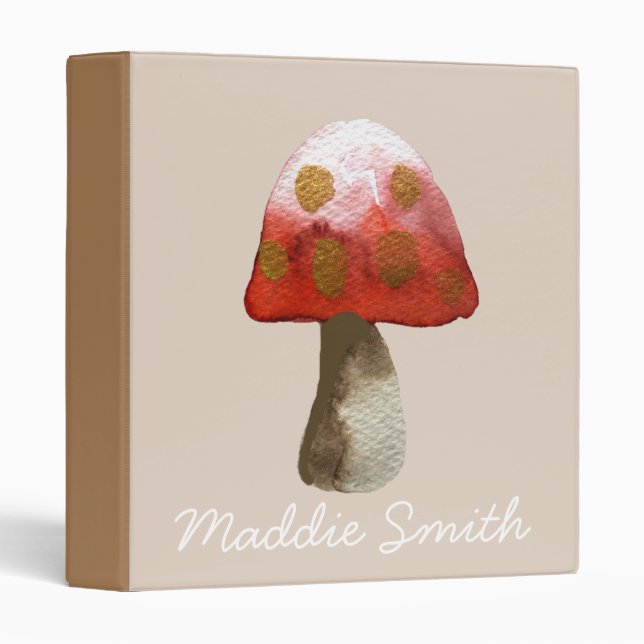 Red Mushroom Toadstool magic Binder (Front/Spine)