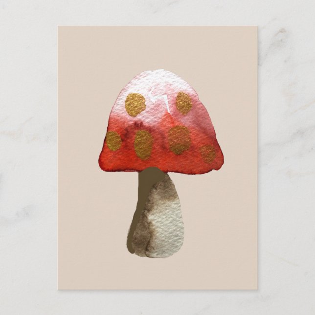 Red Mushroom Toadstool magic Postcard (Front)