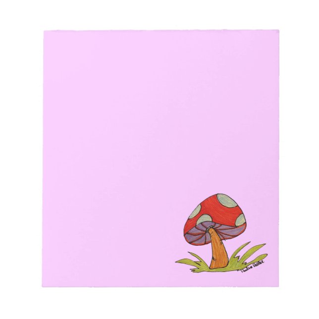 Red Mushroom with purple background Notepad (Front)