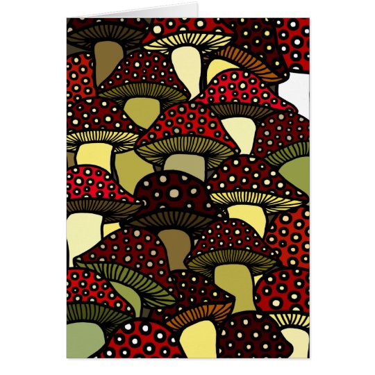 Red Mushrooms Greeting Card
