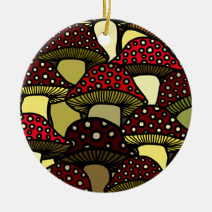 Red Mushrooms Ornament