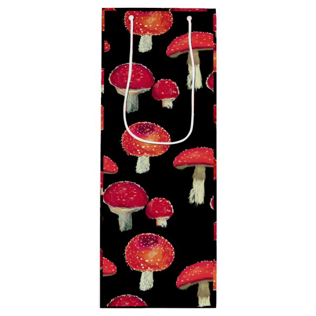 Red mushrooms pattern   Bathroom Towel Set Wine Gift Bag (Front)