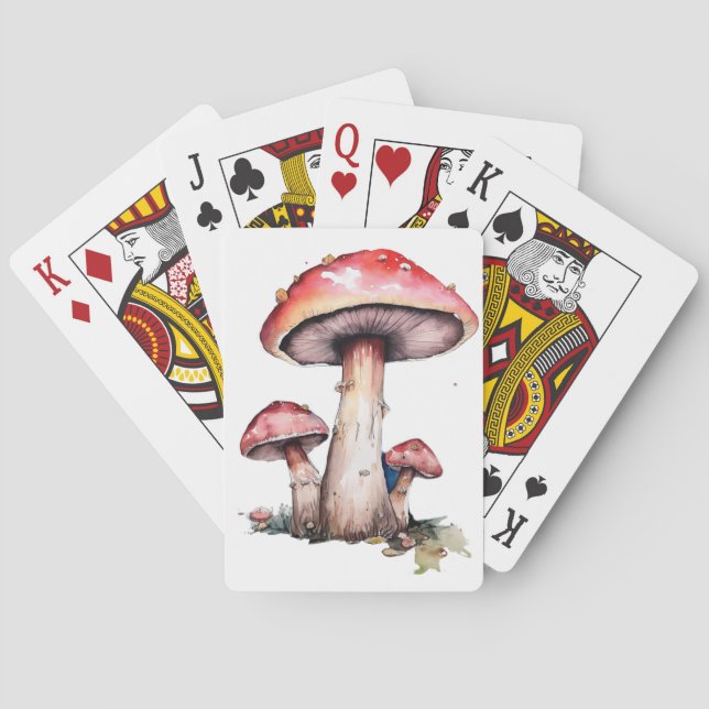 Red Mushrooms Playing Cards (Back)