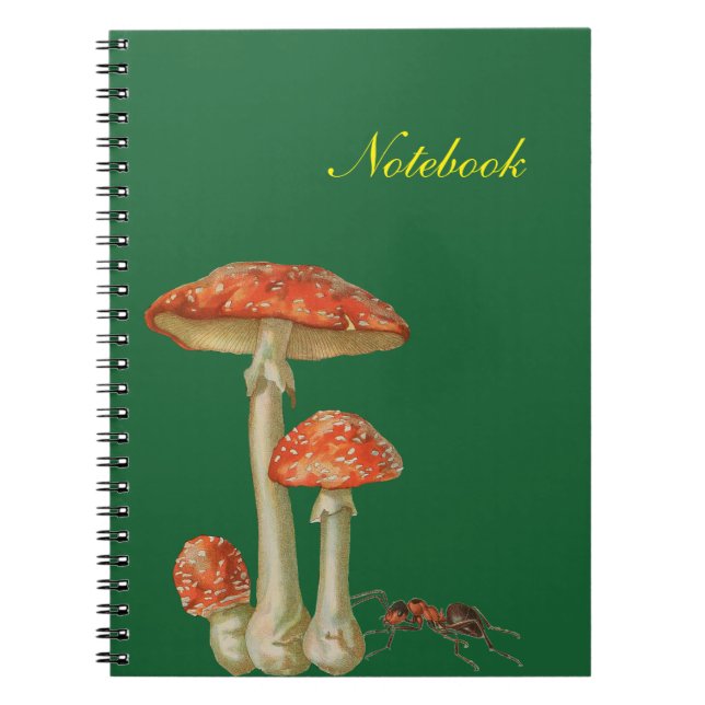 Red mushrooms white spotted and ant notebook (Front)