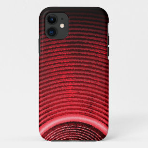 Red music speaker and sound waves iPhone 11 case