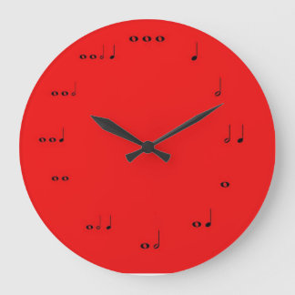 Red Musical note clock
