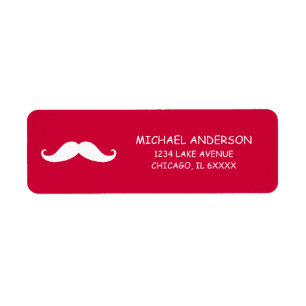 Red Mustache Valentine Retourner l'adresse Étiquet