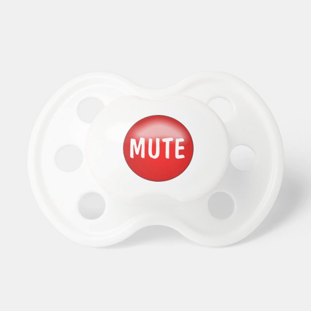 MUTE BUTTON RED UNIQUE DUMMY PACIFIER SOOTHER ALL TEATS SIZES /& COLOURS
