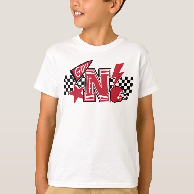 Red N Football Fan  T-Shirt (Front)