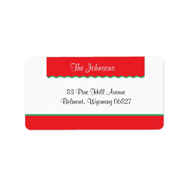 Red n Green Holiday Return Address Labels (Front)