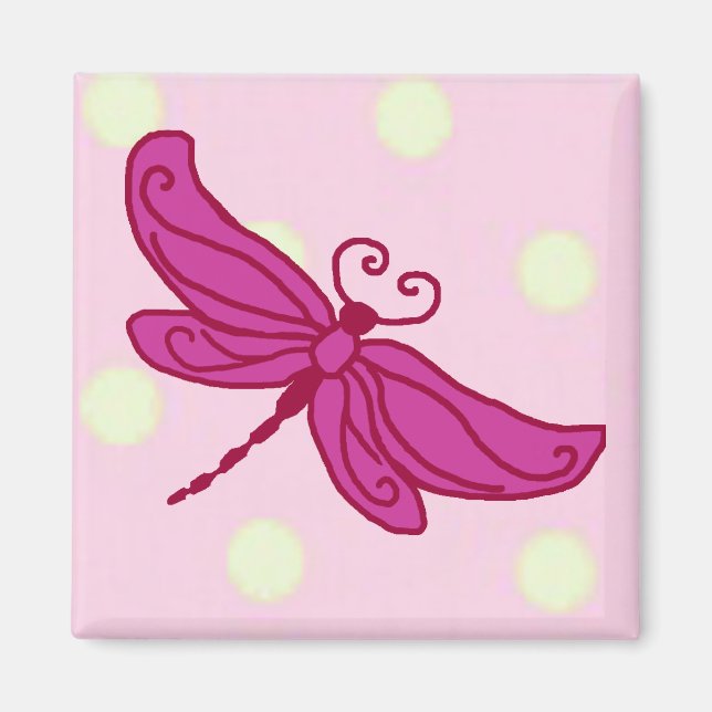 Red n Pink Dragonfly magnet (Front)