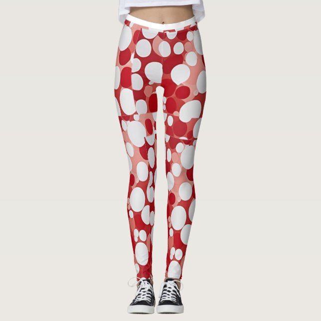 Red n White Polka Dot Leggings (Front)