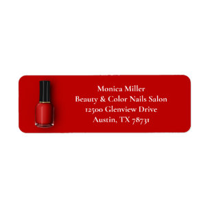 Red Nail Polish Custom Manicurist Return Address