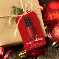 Red Nail Polish Happy Holidays Custom Beauty Salon