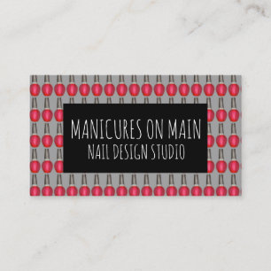 Red Nail Polish Technician Manicurist Cosmetology Business Card