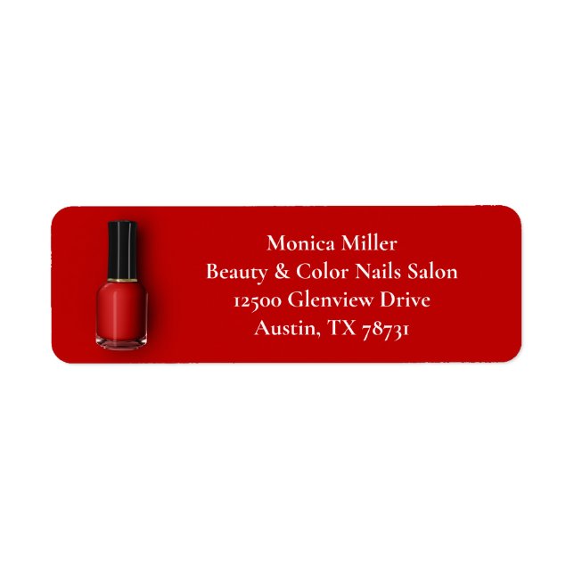 Red Nail Polonais Custom Beauté Salon Adresse de r (Devant)