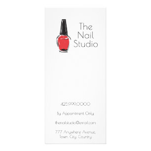 Red Nail Salon Manicure Pedicure Price List Rack Card