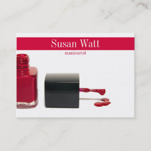 Red Nail Technician Business Card