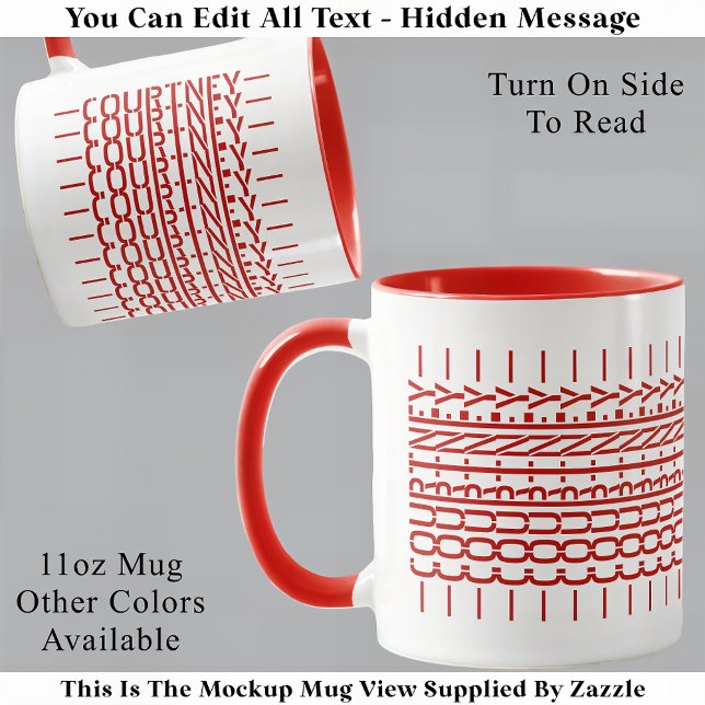 Red Name Hidden Message Trendy Mug 121B Modern (Creator Uploaded)