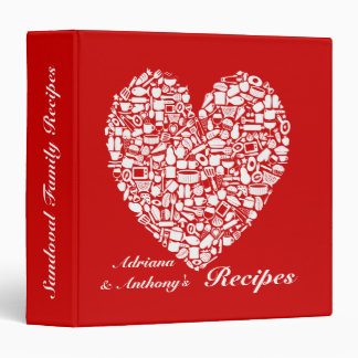 Red Name Personalized Kitchen Recipe Binder