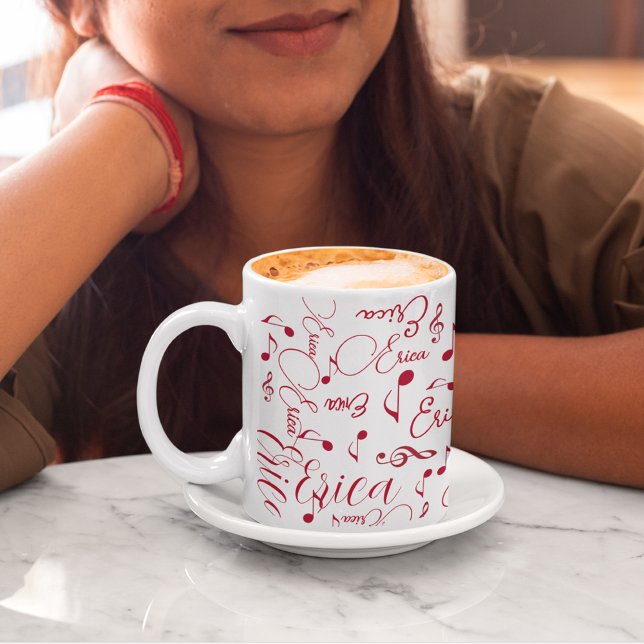  Red Names and Speckled Musical Notes  Coffee Mug (Creator Uploaded)