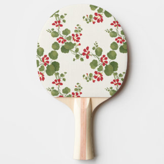Red Nasturtium Cream Background  Ping Pong Paddle
