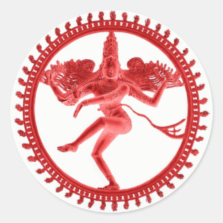 Red Nataraja Classic Round Sticker