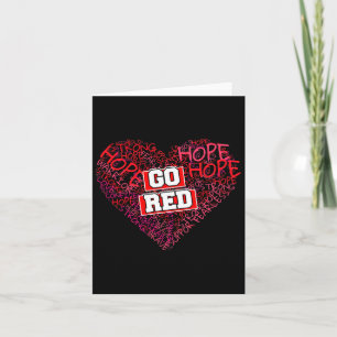 Red National Heart Disease Month For Women Health Card