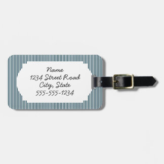 Red nautical anchor on striped blue background luggage tag