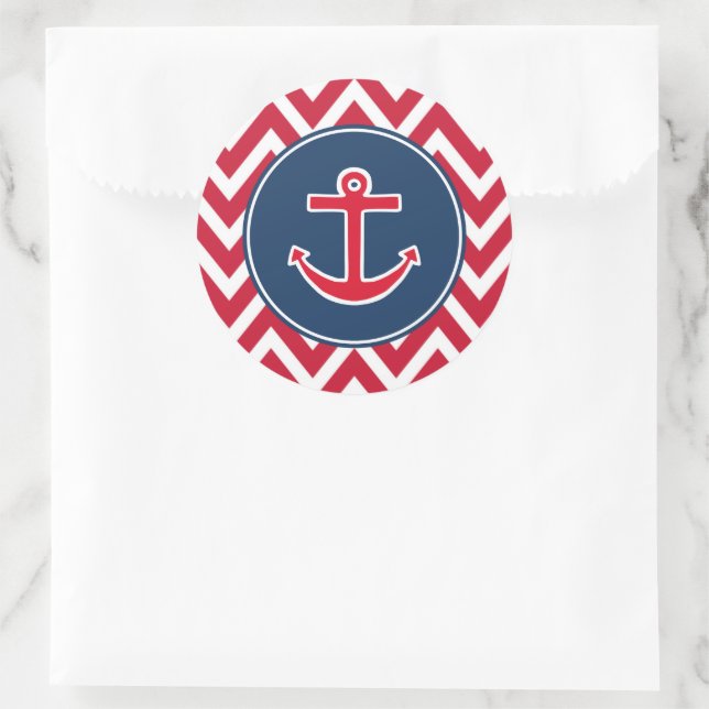 Red Nautical Anchor Party Stickers (Bag)