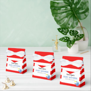 Red Nautical Blue Crab Baby Shower Favor Box