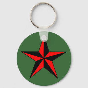 Red Nautical Star Keychain