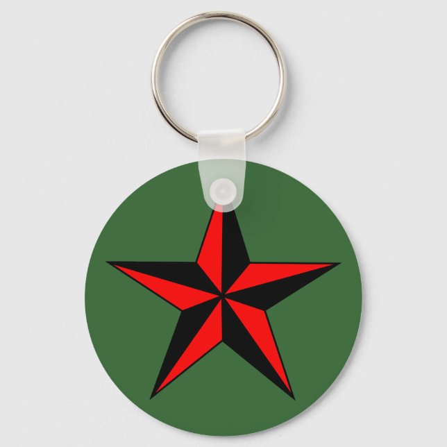 Red Nautical Star Keychain (Front)