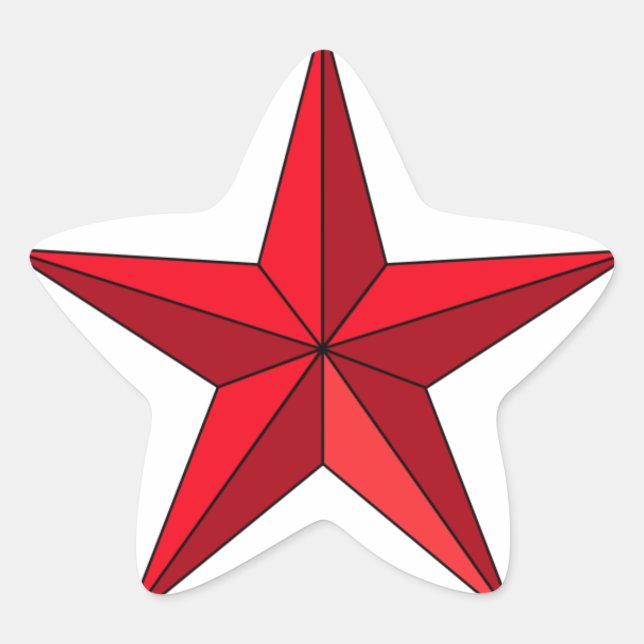 Red Nautical Star Sticker (Front)