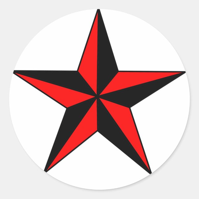 Red Nautical Star Stickers (Front)
