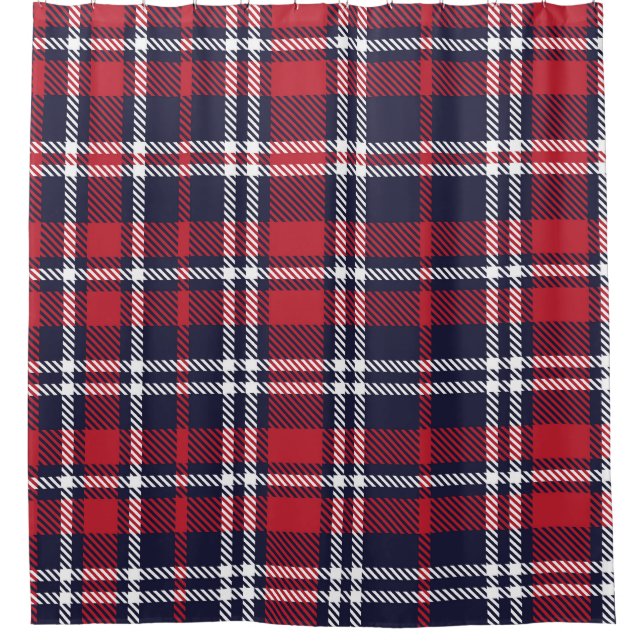 Red Navy Asymmetric Plaid Texture (Front)