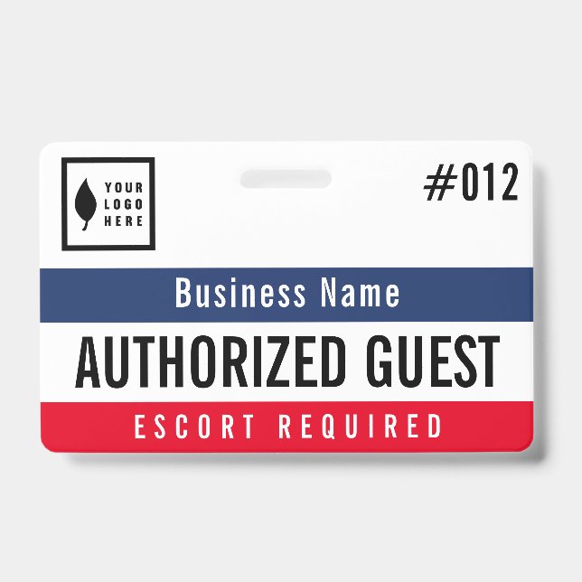 Red Navy Authorized Guest Add Your Logo Badge (Front)