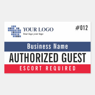Red Navy Authorized Guest Add Your Logo Sticker