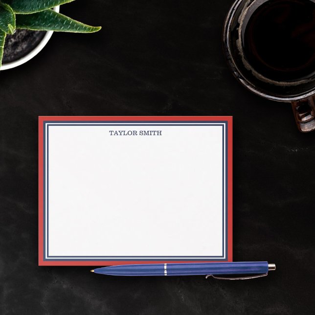 Red & Navy Blue Borders Add Your Name Card (Creator Uploaded)