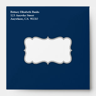 Red & Navy Blue Nautical Striped Wedding Envelopes