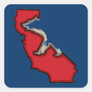Red navy Cali state bear symbol stickers