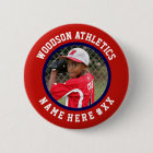 Red & navy custom sports team pin / button