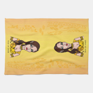 Red Nebula Girl Spirals Kitchen Towel