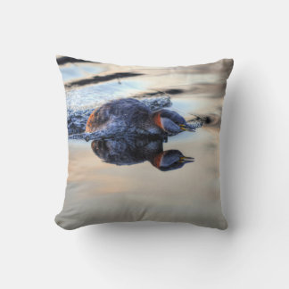 Red-necked Grebe for Wildlife & Bird-lovers Throw Pillow